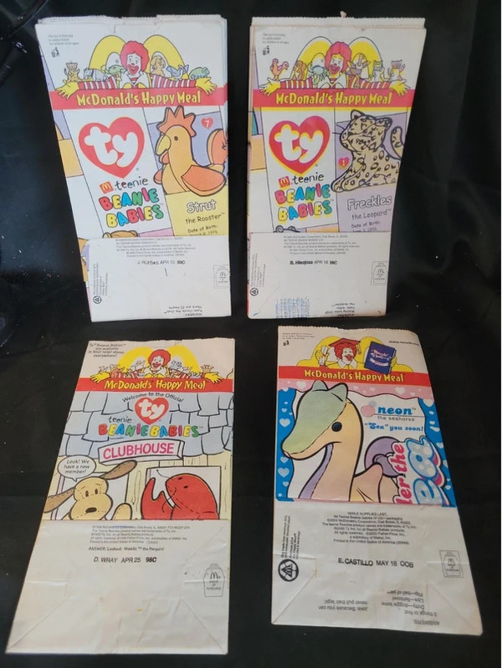 22 Vintage Happy Meal Paper Bags Lot - Use as Gift Bags